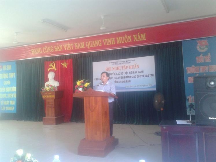 Sở GDĐT Quảng Nam tổ chức Hội nghị tuyên truyền, phổ biến các văn bản Luật mới ban hành năm 2015